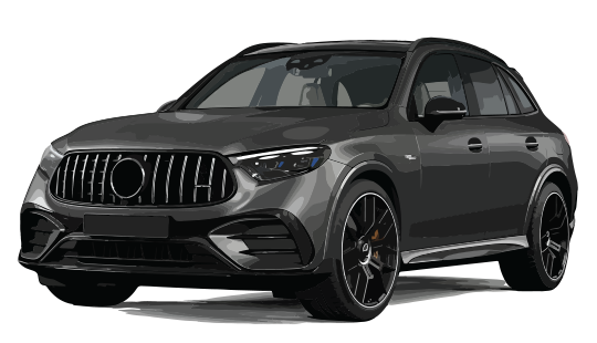 Sleek black luxury SUV with grille