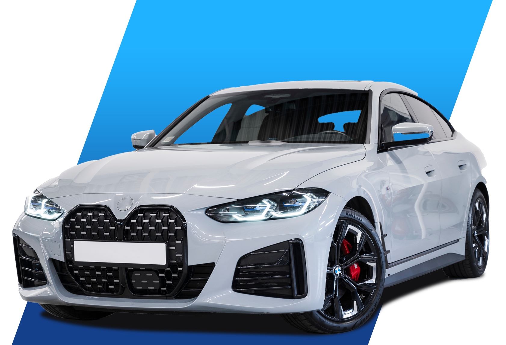 Sleek white BMW with modern design