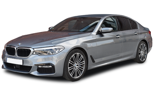 Sleek silver BMW sedan parked elegantly.