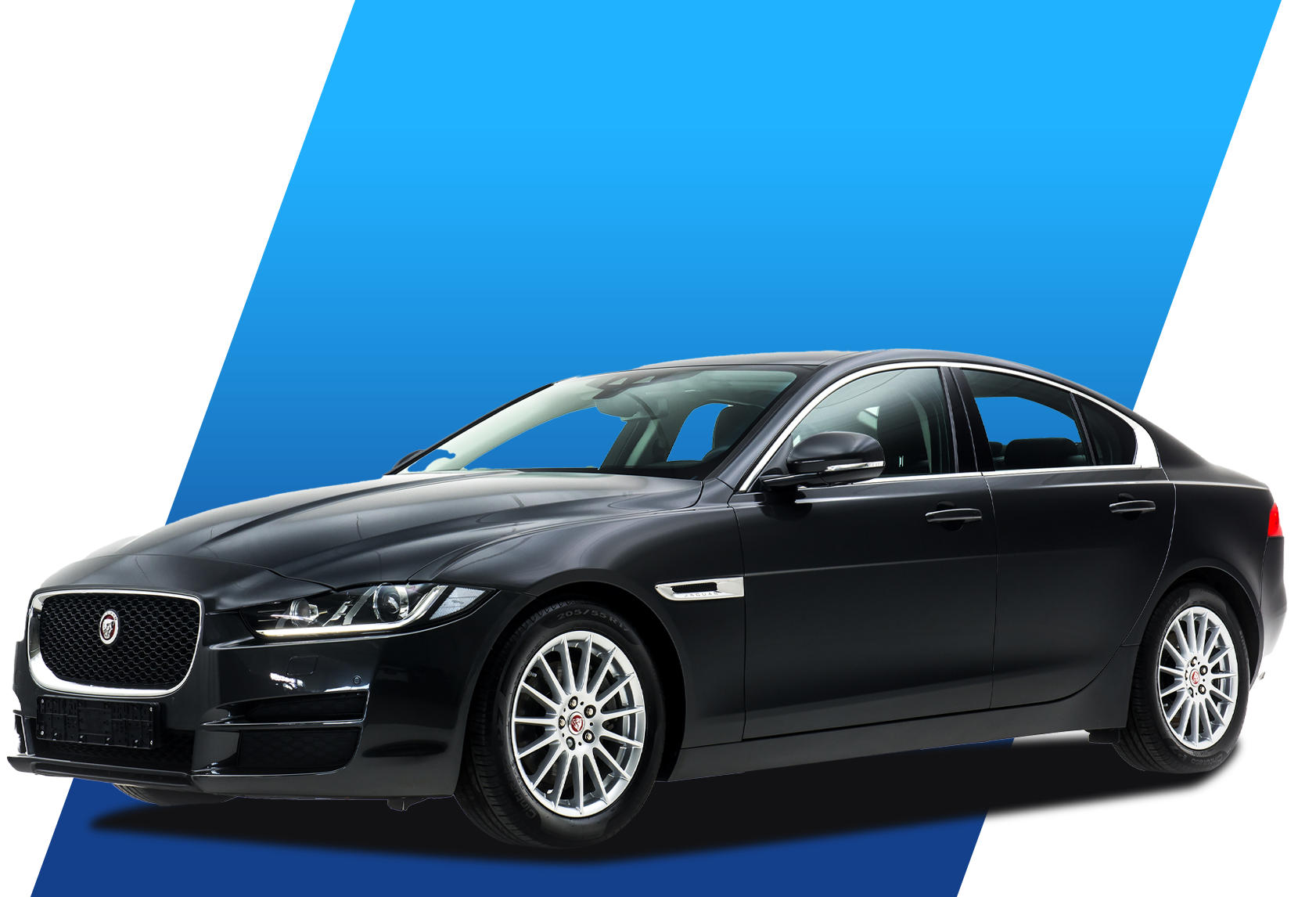 Sleek black Jaguar luxury sedan