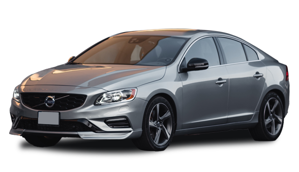 Silver Volvo sedan with sporty design