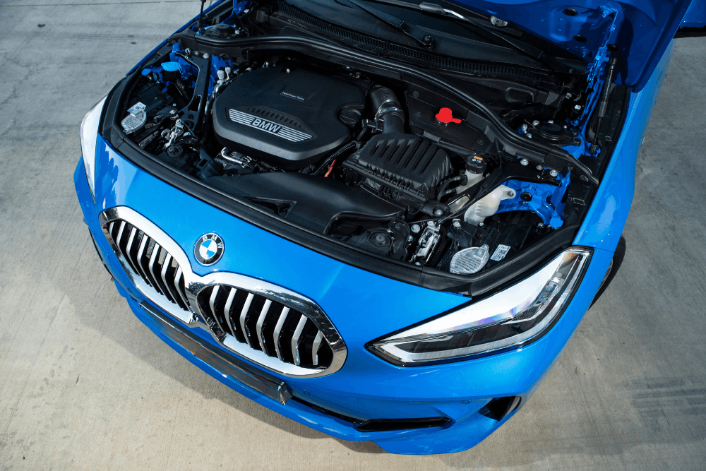 BMW engine services, European auto repair in Vacaville, CA at Motoring Specialists. Image of BMW engine bay highlighting precision engineering, advanced diagnostics, and specialized service for optimal performance and long-term reliability.